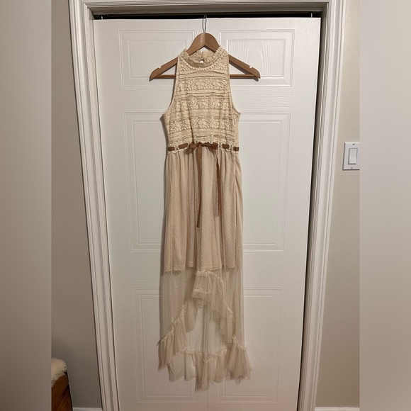 Boutique 1861 - Nude lace bodice with sheer high-low dress - Picture 1 of 5